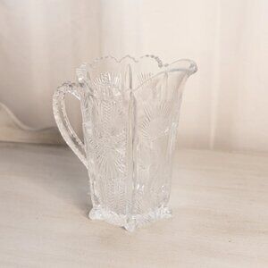 Vintage Medium LE Smith Clear Glass Thistle Pitcher